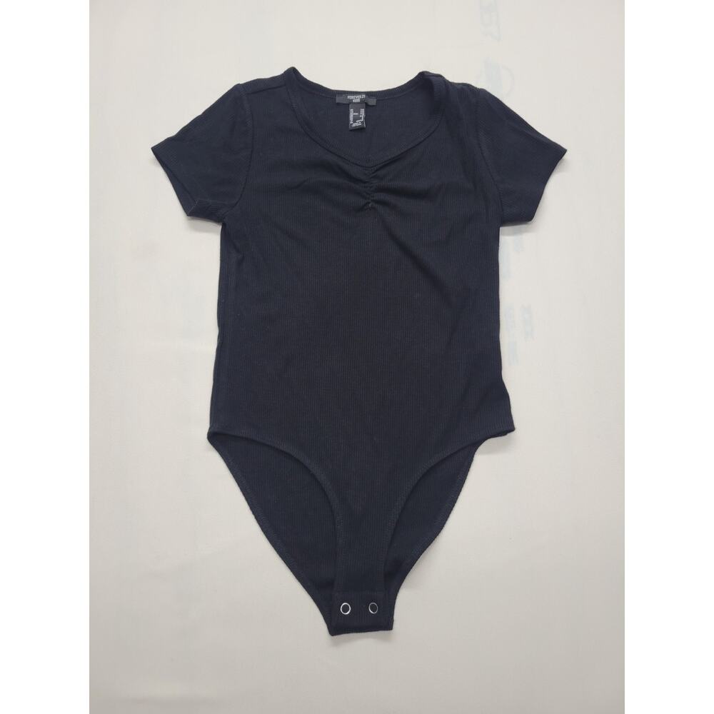 Forever 21 Girls Black Ribbed Bodysuit Size 7/8 Kids Girls